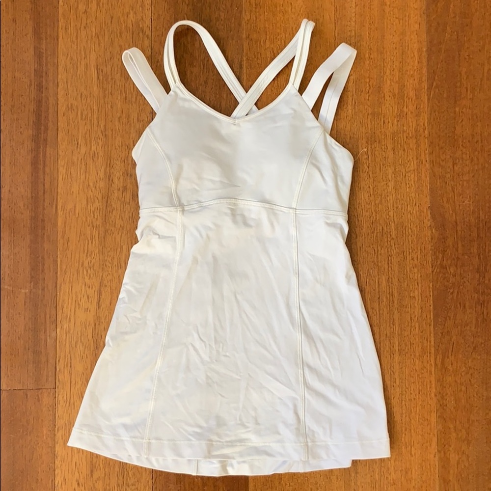 White Lululemon Top with Built-in Bra